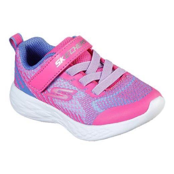 BRAND NEW girl toddler Skechers radiant runner pink Velcro shoes size 5 - Picture 1 of 9